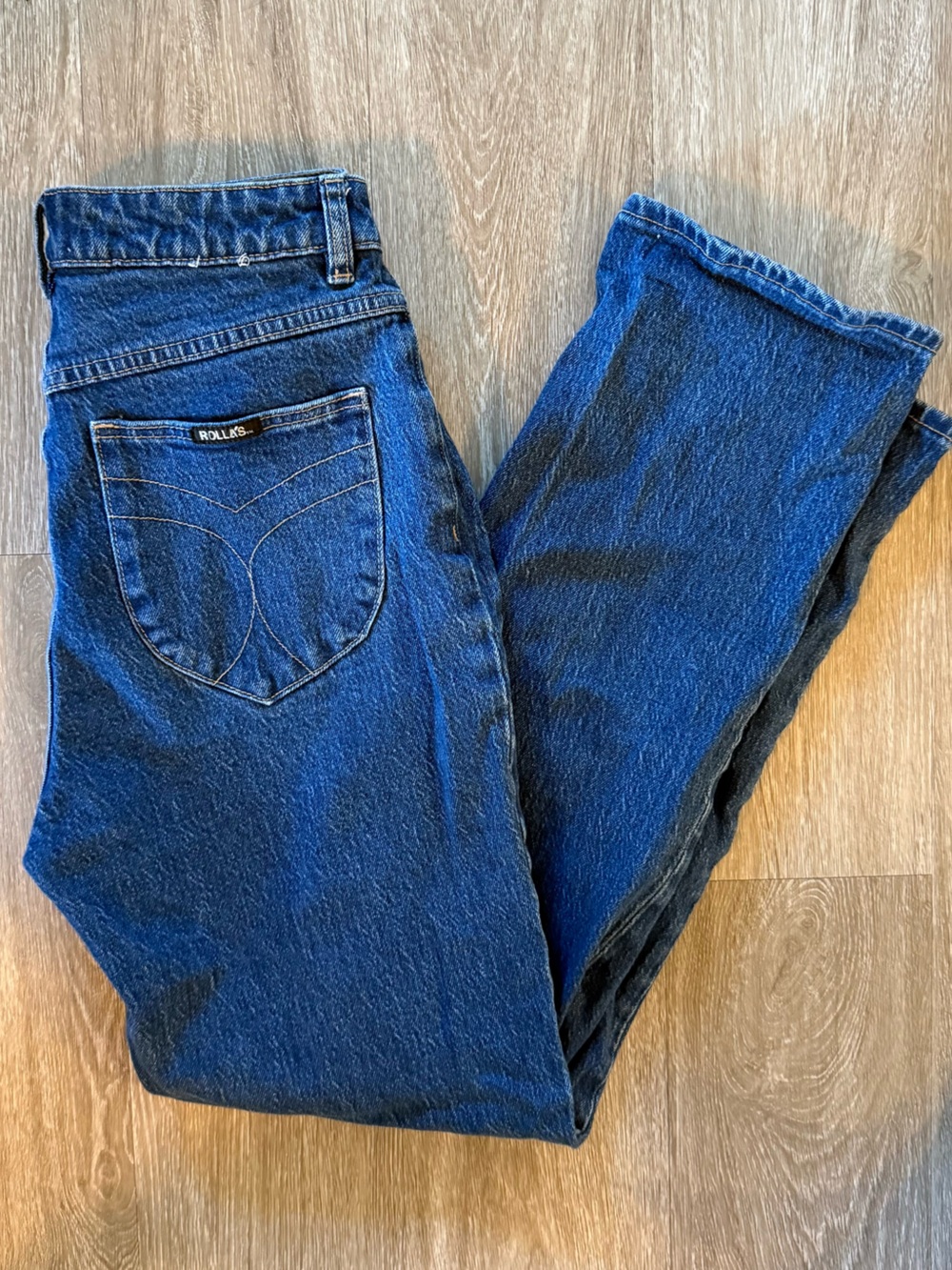 Rolla’s Original High Rise Straight Jeans Dark Wash Button Fly Size 28